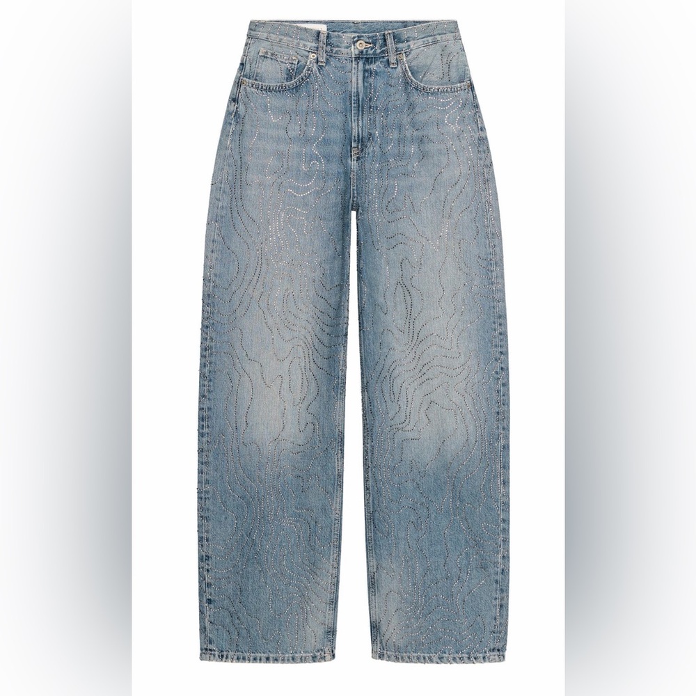 Zara Light Blue Jeans with Rhinestones